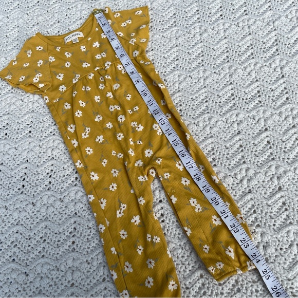 Kit + Pearl Floral Print Cotton One Piece Jumpsuit Yellow (12 Month) - Picture 5 of 6